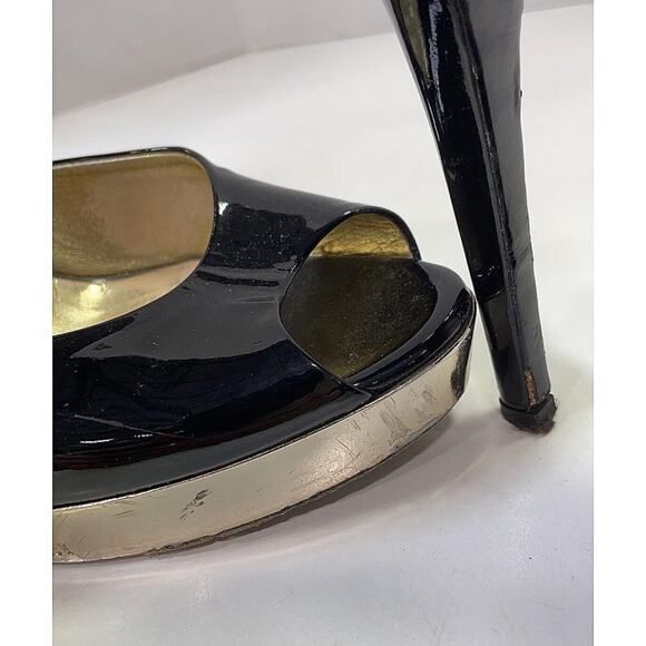 Authentic GUCCI Saddle Soft Tamponato Chocolate Brown Leather Peep Toe Sz 8 $749 - Picture 11 of 11